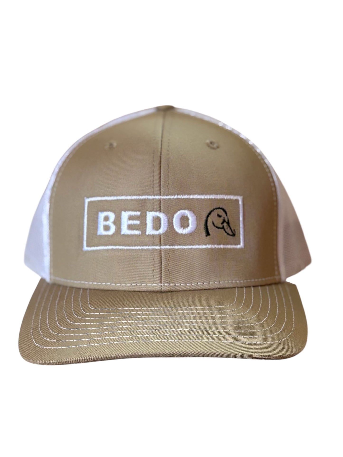 Duck Hat - Tan with white stitching