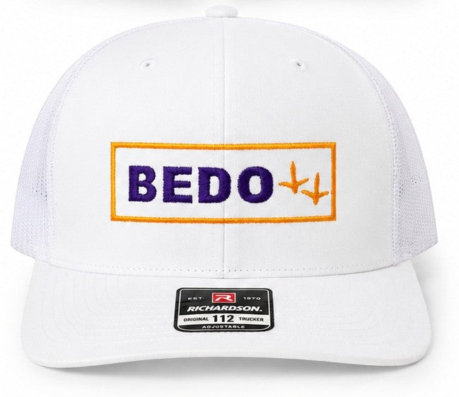 BEDO Turkey Feet Trucker - White Purple/Gold