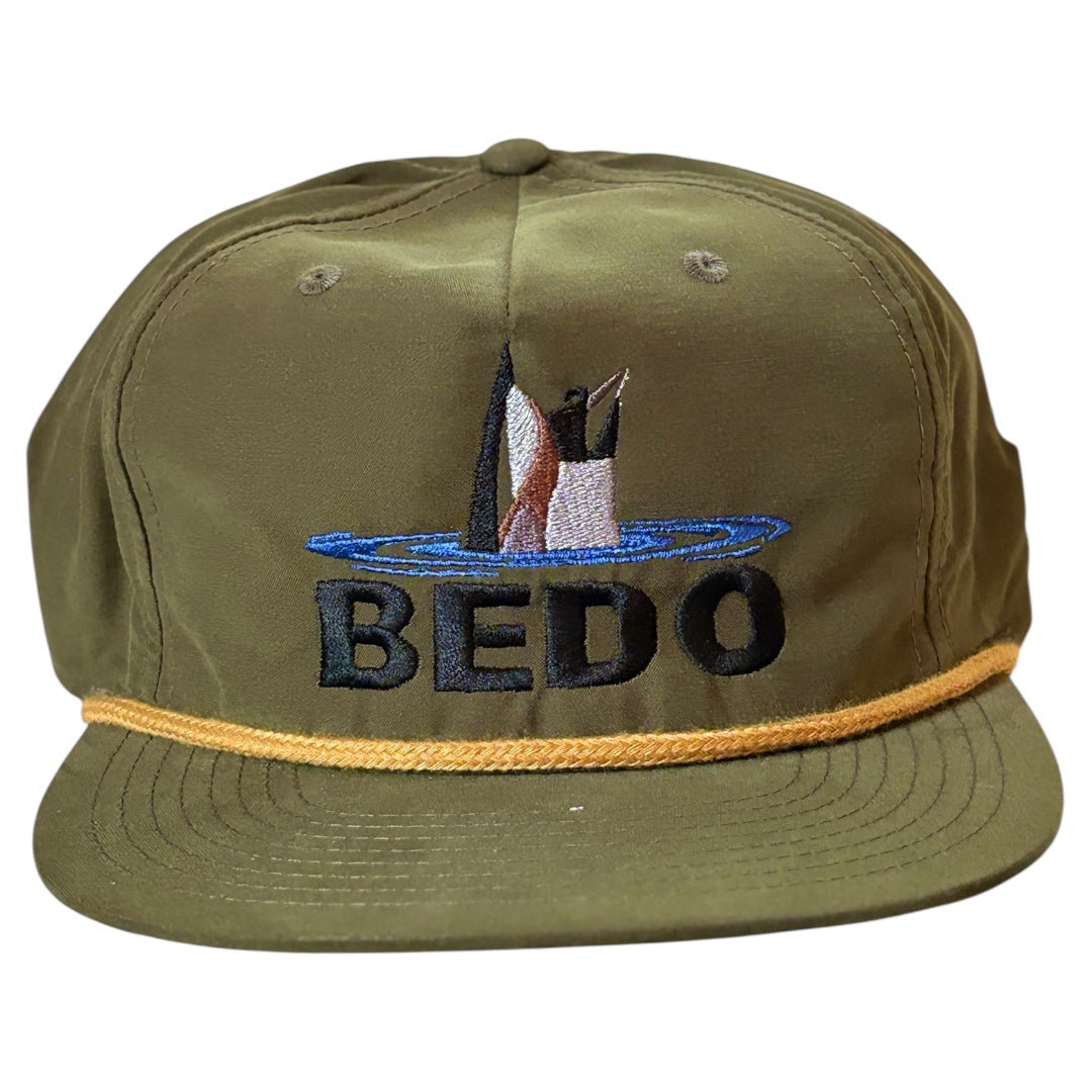 Duck Hat - Olive with black stitching