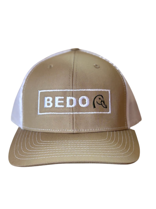 Duck Hat - Tan with white stitching