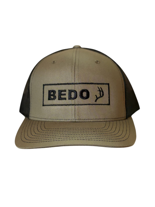 Deer Antler Hat - Olive with black stitching