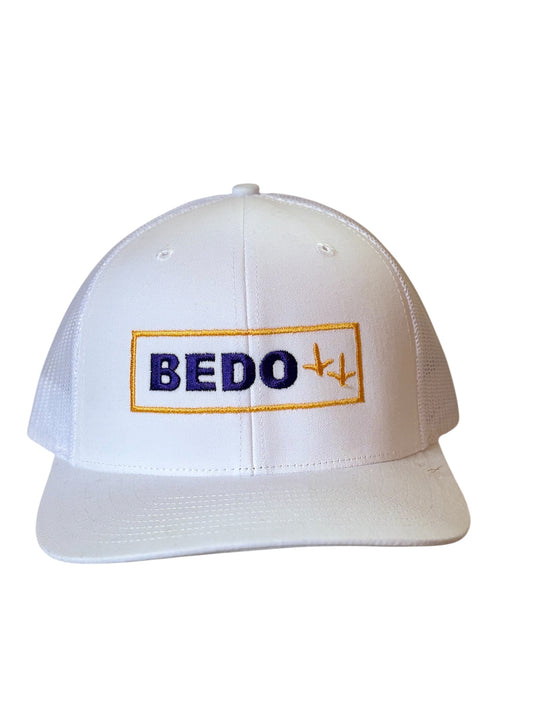 Turkey Foot Hat - White with LSU stitching