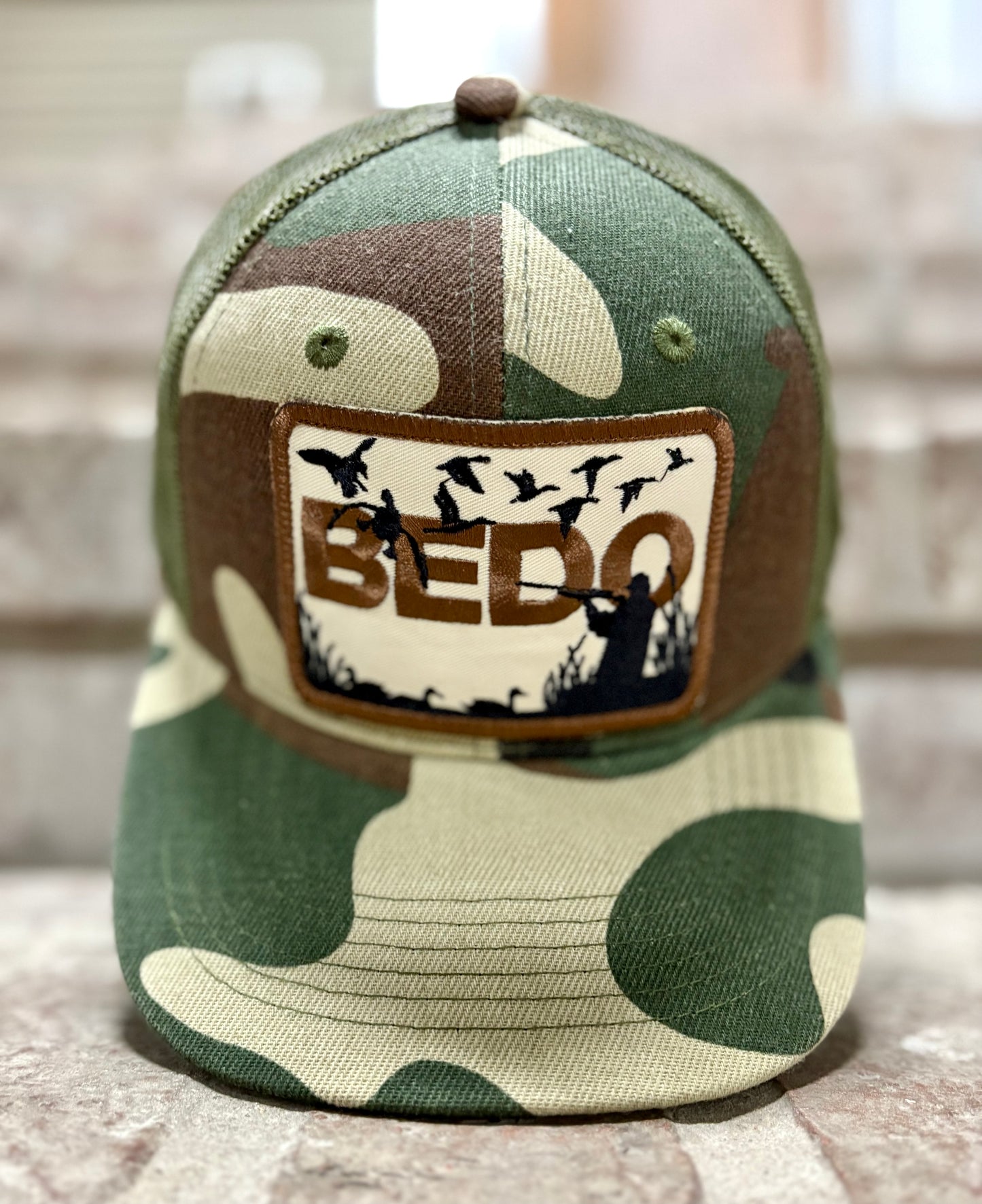 Youth Camo Brown Patch Bedo Hat