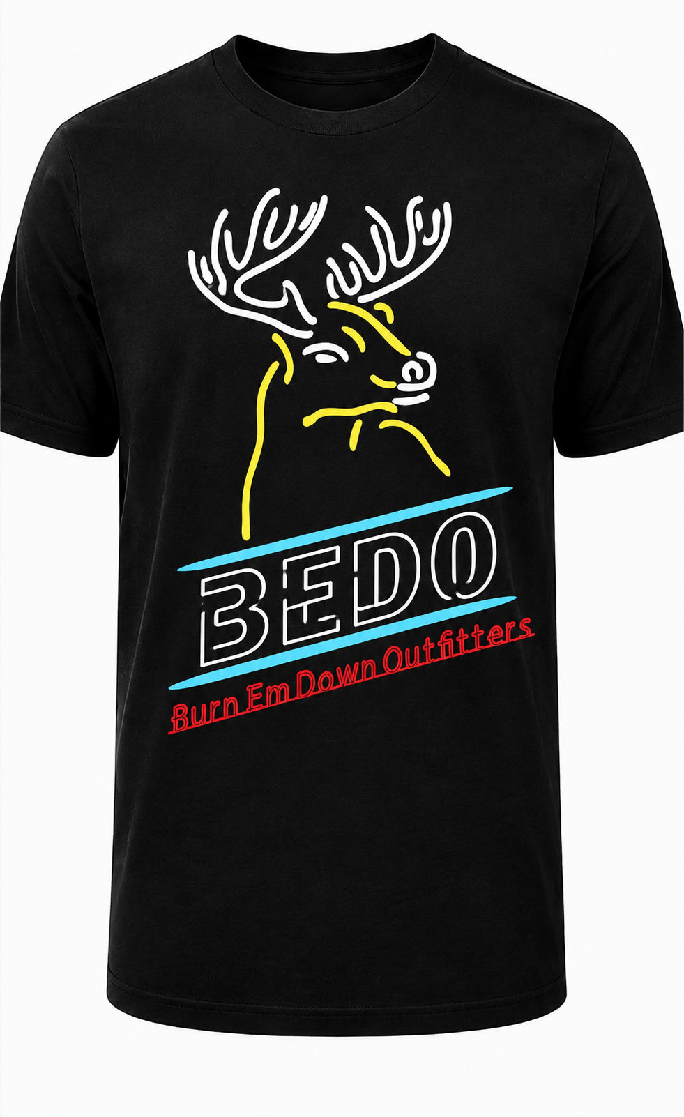 BEDO Deer Line Art Tee – Black