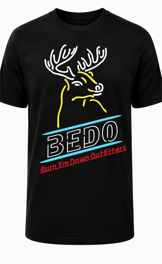 BEDO Deer Line Art Tee – Black
