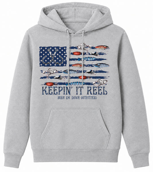 Keepin’ It Reel Hoodie – Gray