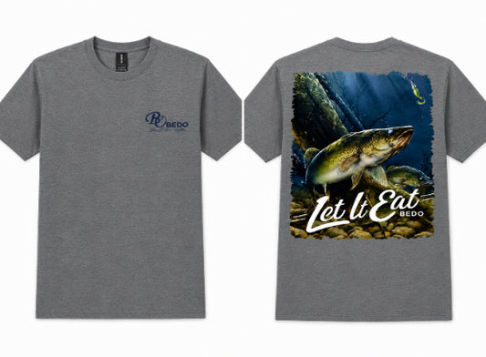 “Let It Eat” Fishing Tee – Heather Gray