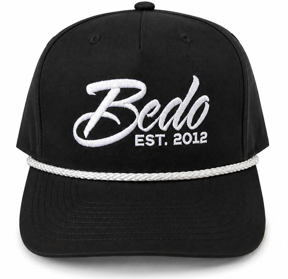 BEDO Classic Script Rope Hat - Black