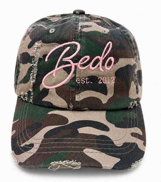 BEDO Pink Camo Script Ladies Cap