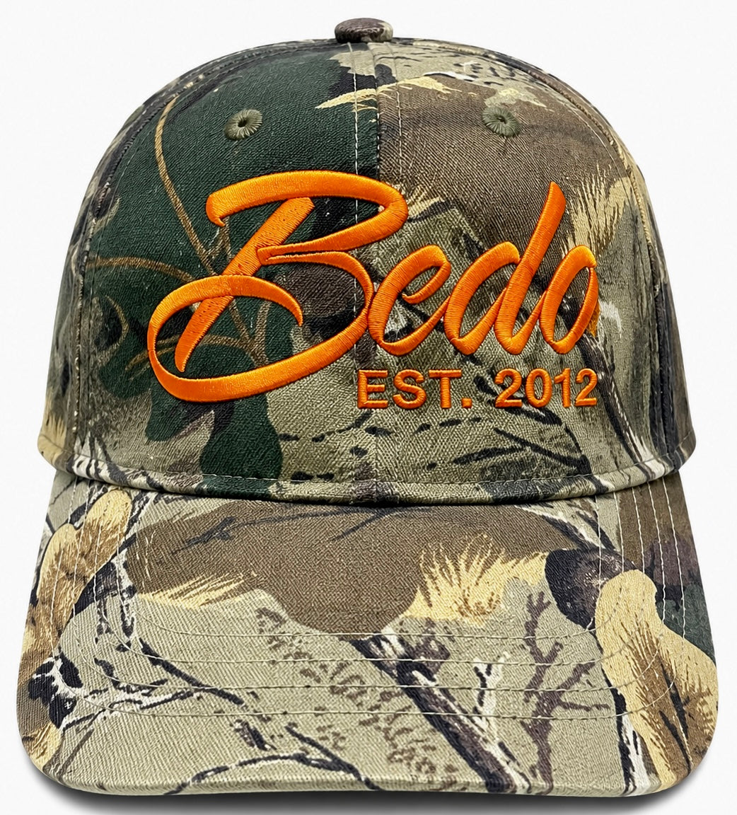 BEDO Orange Script Camo Hat