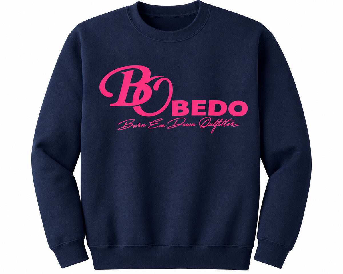 Signature Crewneck - Navy and Pink