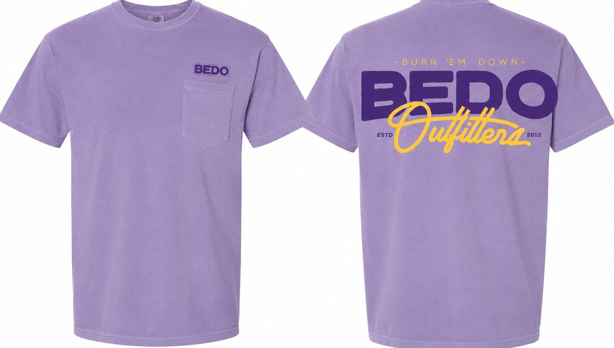 BEDO Signature Outfitters (LSU) Tee – Purple & Gold