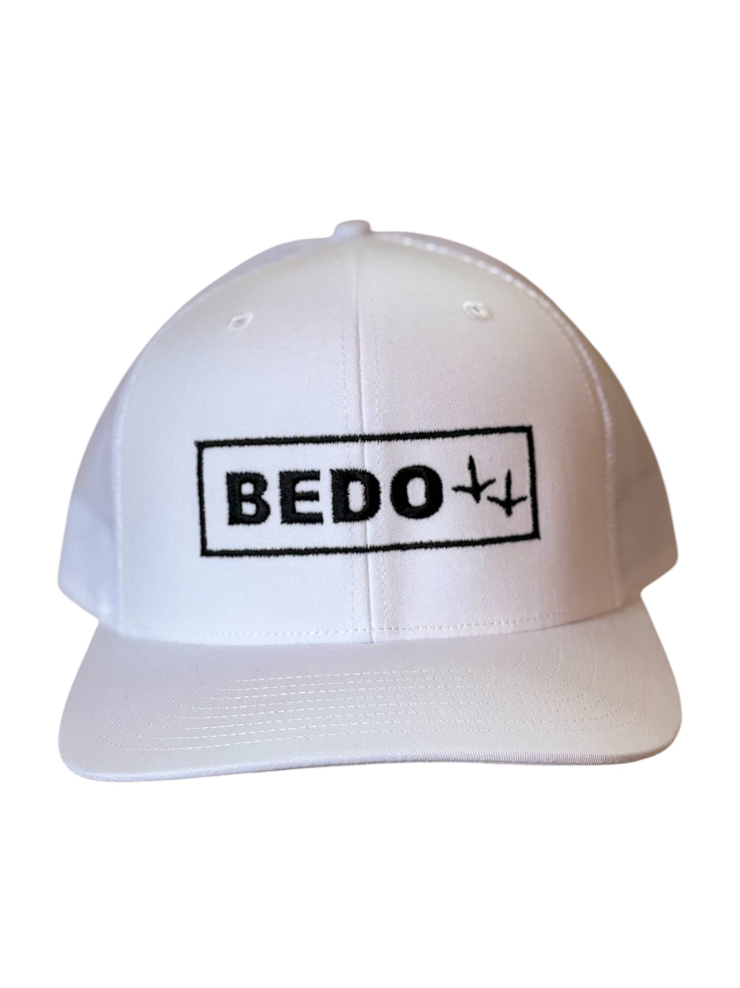 Turkey Foot Hat - White with black stitching