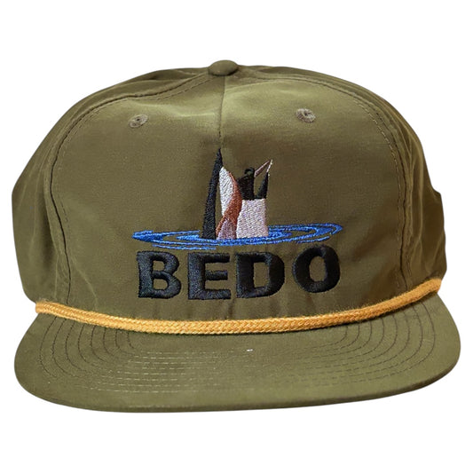 Duck Hat - Olive with black stitching