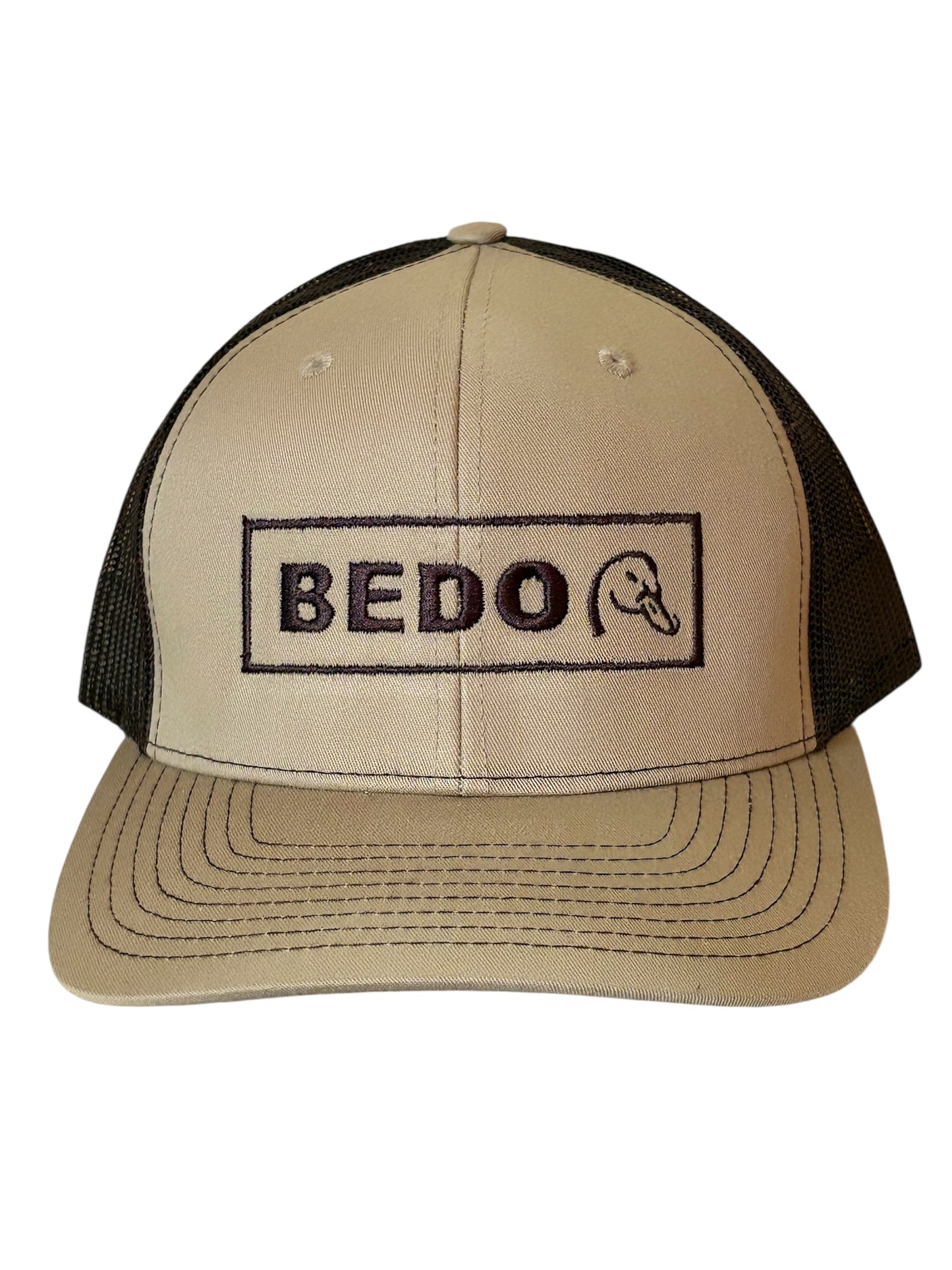 Duck Hat - Tan with brown stitching