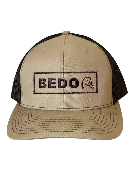 Duck Hat - Tan with brown stitching